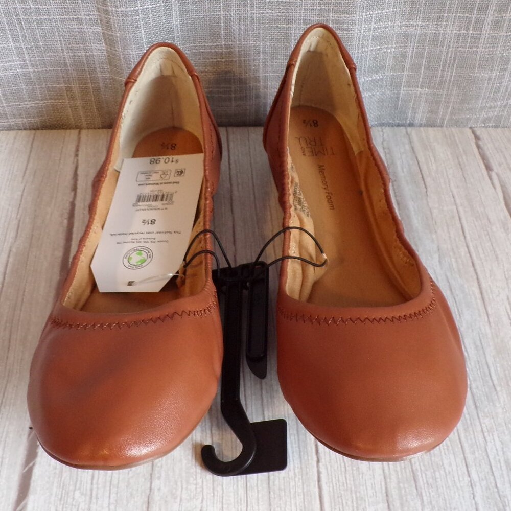 Time and Tru Women’s Scrunch Ballet Flats, Size 8.5
